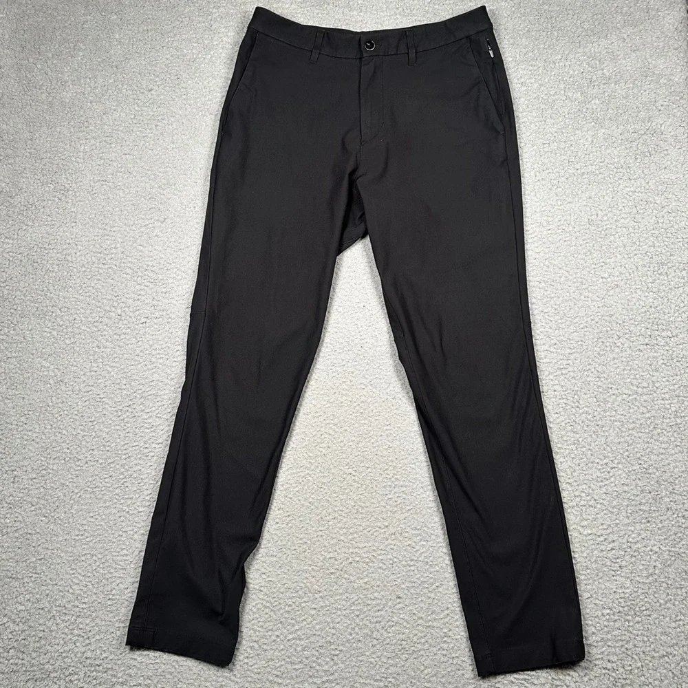 Lululemon Commission Pant Slim Warpstreme Mens 34x31 Black Stretch Travel Chino - Picture 11 of 11